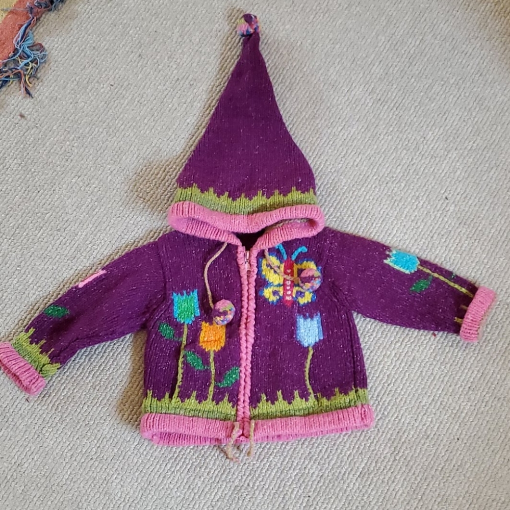 Casa De La Lana handmade wool hoodie sweater jacke